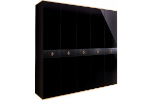 Пятистворчатый шкаф для одежды Rimini Solo РМШ2/5 (s) (черный)